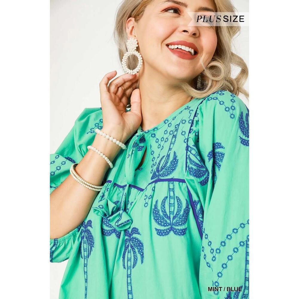 Umgee Boho Embroidered Babydoll Dress - Picture 5 of 5